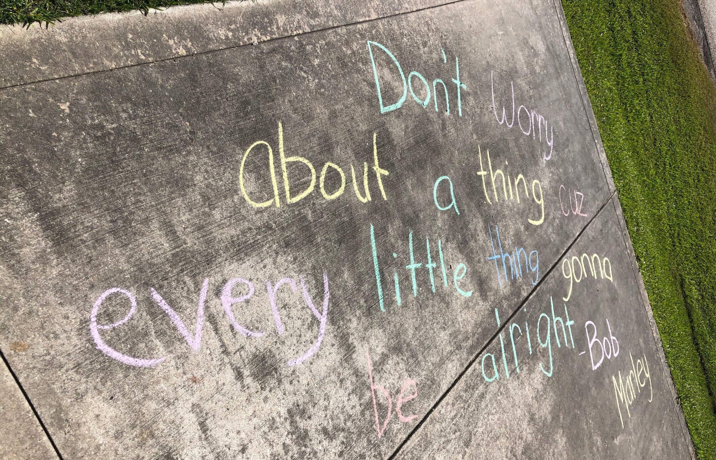 Sidewalk art around the Southeastern Louisiana College campus that individuals have started since quarantine to encourage those walking around the track. Beth Dowdy/MCIR Journalism Lab