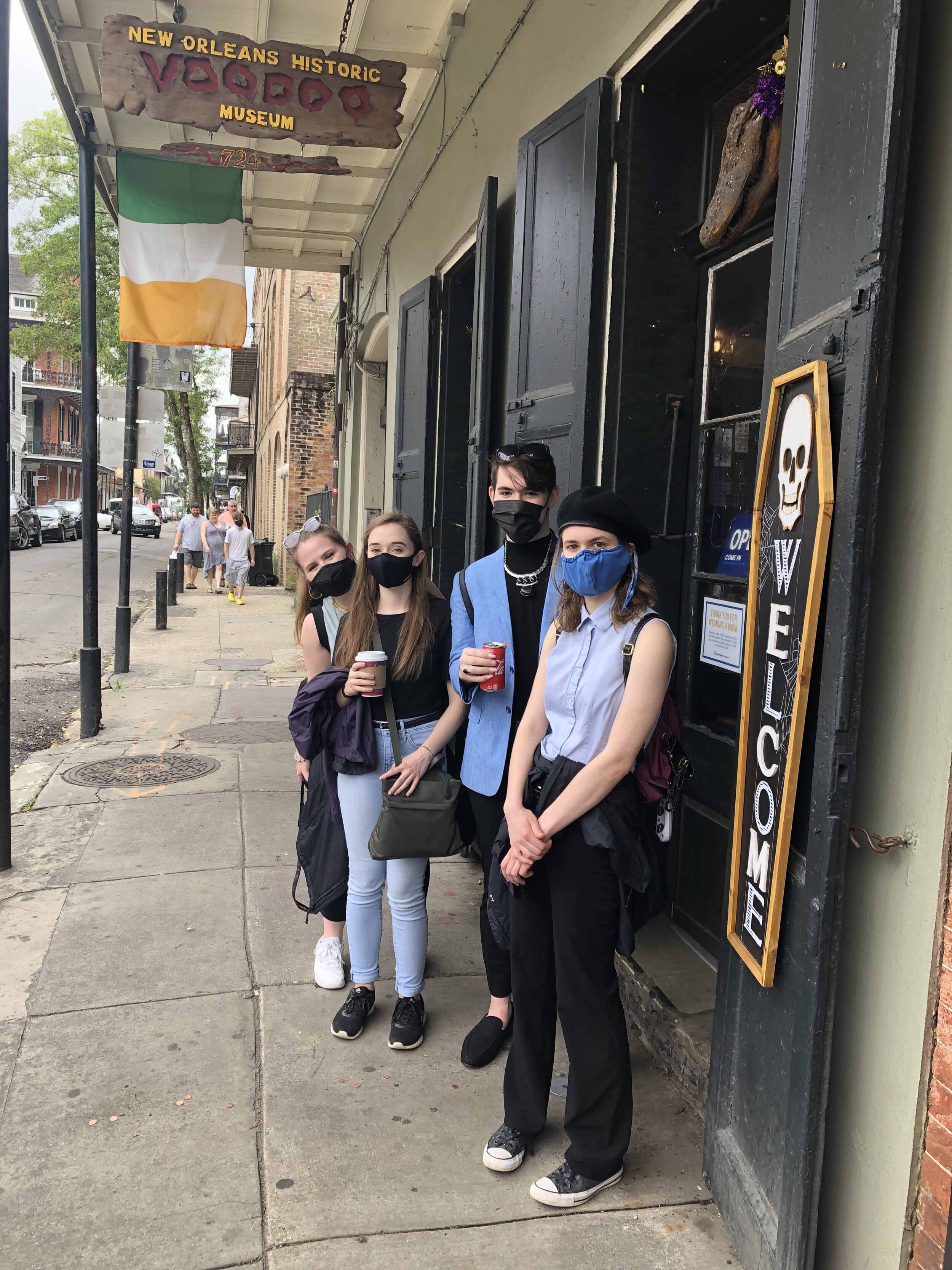 The Justice Squad team poses outside New Orleans Historic Voodoo Museum. Left to right, MacKenzie Moffett, Rae Switzer, Lane Craft and Macy Weaver. Ann Marie Cunningham/MCIR