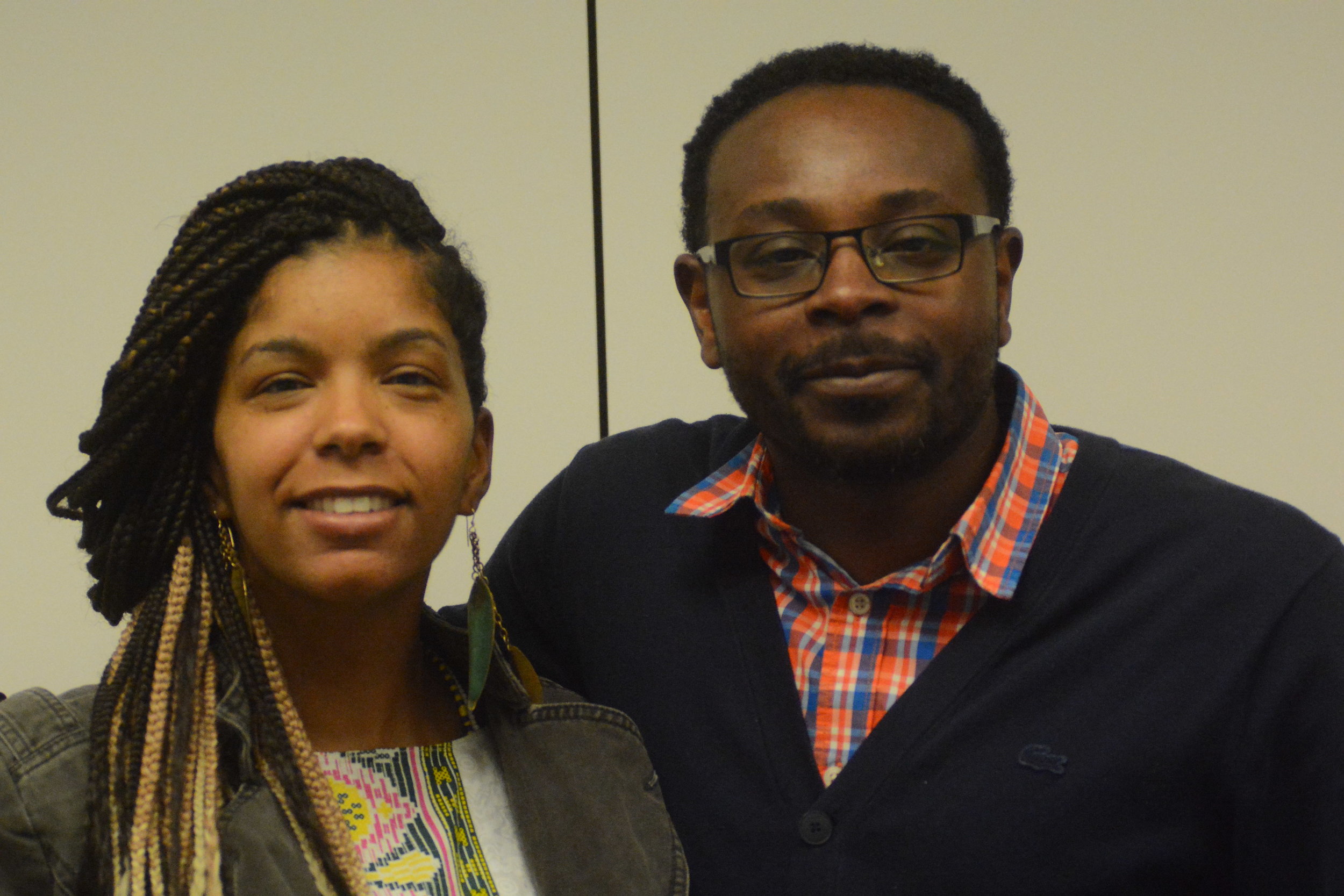 Cassio Batteast (right), a community advocate in Jackson, Miss., works in the Jackson Public School District and in the Hinds County juvenile detention center counseling at-risk youth in an effort to end the school-to-prison pipeline. He shares the same methods as Rukia Lumumba, who heads the Credible Messenger and Cure Violence programs.   Justin Vicory/Mississippi Center for Investigative Reporting